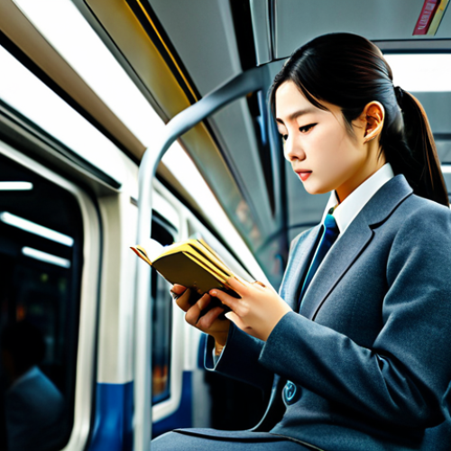 Efficient Study in Limited Time**

A busy professional woman in modest business attire, studying with flashcards on a crowded train during her commute, fully clothed, appropriate attire, safe for work, perfect anatomy, natural proportions, professional digital art, bright and focused lighting, 駅 (eki - train station) background blur, conveying dedication and time management, professional, family-friendly.

**
