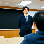 주택관리사 보수 교육 과정 - Manager Attending a Seminar**

A professional Japanese apartment building manager, fully clothed in ...