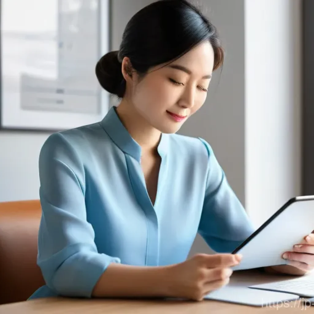 주택관리사 업무 일지 작성 사례 - **Prompt 1: Reflective Growth of a Condominium Manager**
    "A thoughtful Japanese woman in her lat...